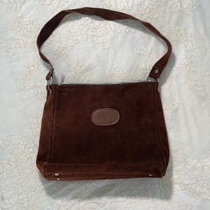 Vintage Brown Suede Leather Purse